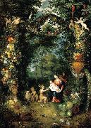 Jan Brueghel the Younger The Holy Family with St John USA oil painting artist